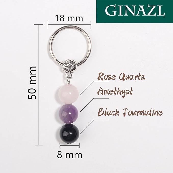 GINAZL Natural Crystals Keychain Gift for New Beginnings, New Beginnings Gifts for Coworker Anxiety Relief Keychain for Women