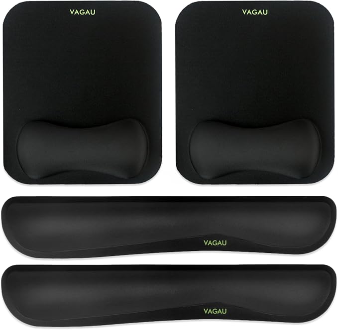 VAGAU Premium Keyboard Wrist Rest and Mouse Pad Wrist Support | Ergonomic Memory Foam Set for Office, Laptop, Mac, Computer and Gaming, Comfortable Typing &Wrist Pain Relief