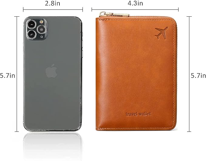Passport Holder for Travel Women and Men RFID Passport Holder with Zipper Passport Case Passport cover Passport Wallet Travel Essentials and Accessories