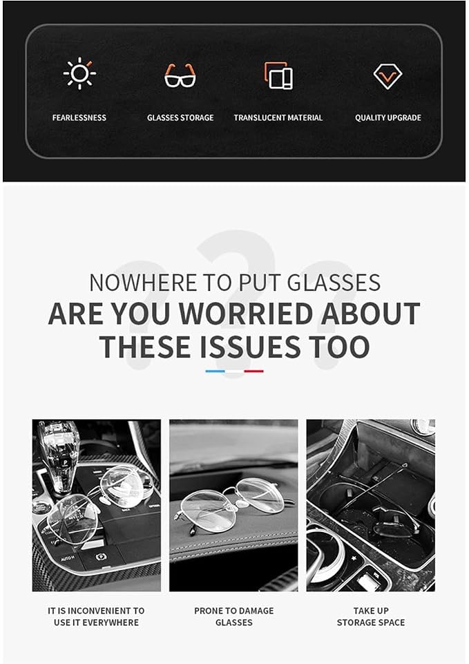 GDQ Sunglass Holder for Car Visor Clip Glasses Case Car Sunglasses Case for Car Sun Visor Glasses Storage Box Car Sunglass Holder Car Visor Accessories Universal for SUV Sedan Truck