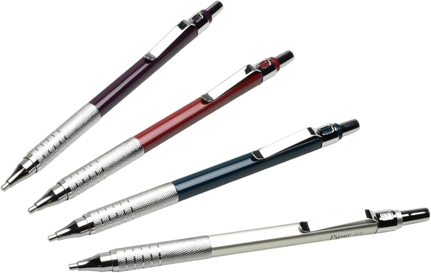 PIPER Quadrata Metal Mechanical Pencil 0.7mm with Erasers and HB #2 Lead Refills for Art, Sketching, Writing, Drafting (Cinnamon Red)