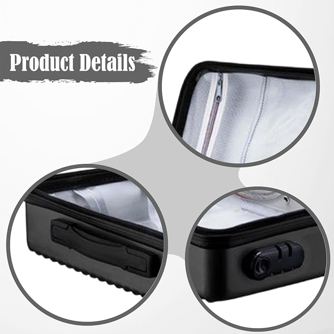Fireproof Document Box, Secure Storage, Waterproof Briefcase, Sturdy Storage Bag for Contracts, Outdoor, Black