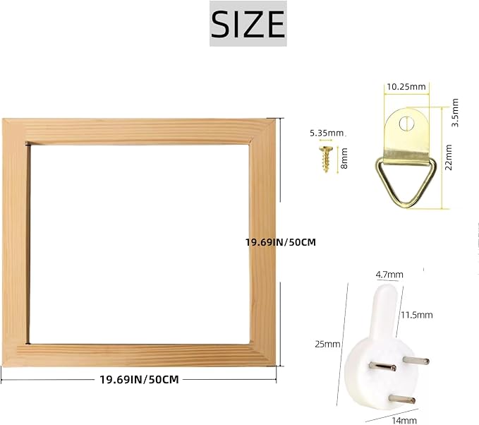 Wooden Frame DIY Picture Frames Art Suitable for Home Decor Painting Digital Diamond Drawing Paintings, Display Pictures 20x20 picture frames for wall (50 * 50CM)