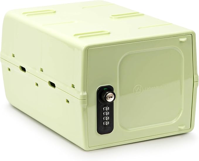 Dual Combination & Keyed Lockbox - Lockable Box for Everyday Use - Multi-Purpose lock for Home & Office Safety - Made of Industrial-Grade Plastic - One Size (Spring Green)