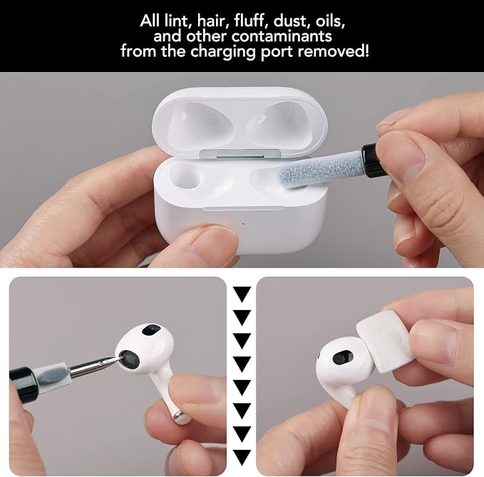 iPhone Cleaning Kit for Charging Port Cleaner,Lightning Charger Connector | Speaker Cable,AirPod Pro Cell Phone，Cleaning Putty，Repair Restore Tool,Thin Cleaning Brushes,Microfiber Cloths,Port Pick