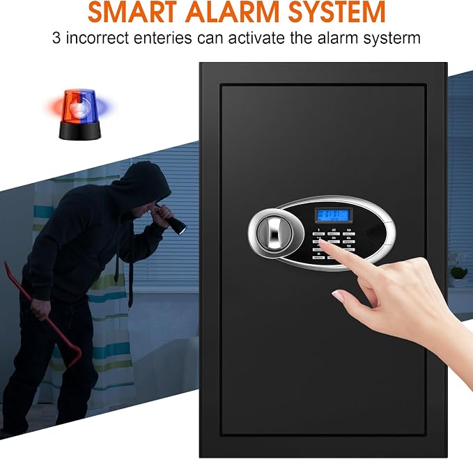 5.2 Cuft Large Safes for Home Use Fire and Water Proof, Heavy Duty Fireproof Safe with Programmable Keypad and Spare Keys, Anti-Theft Personal Security Home Safe Box for Money Document