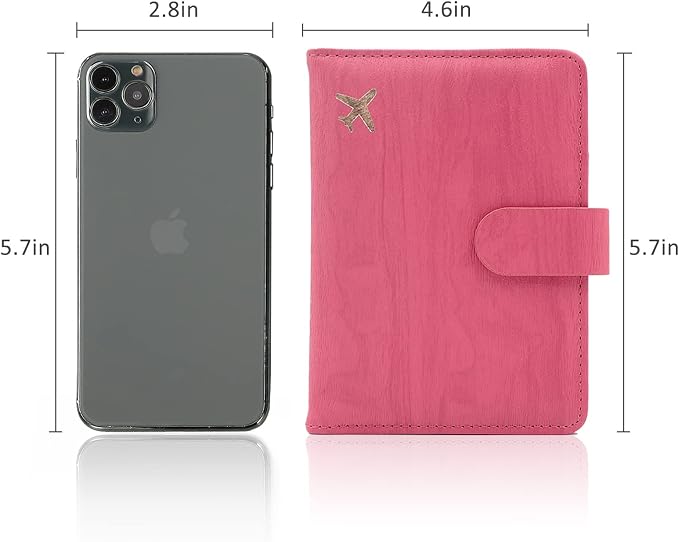 Melsbrinna Rfid Passport Holder for Travel women/Men, Cute Passport Wallet Rfid Blocking Card Slots, Rfid Passport Cover/CaseTravel Wallet, Passport Book Holder (1, Pink1)