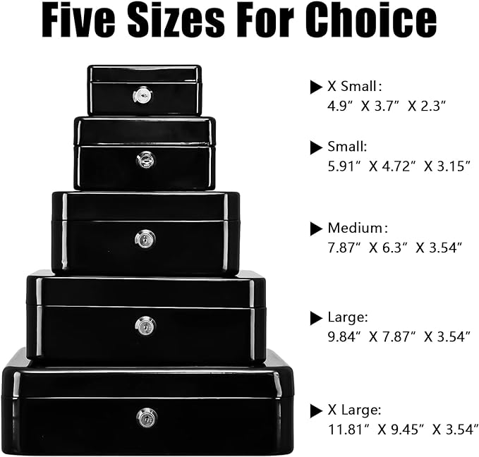 KYODOLED Small Cash Box with Removable Money Tray, Key Lock Metal Storage Box with 2 Keys & Portable Handle, Safe Cash Drawer, 5.91"x 4.72"x 3.15", Black