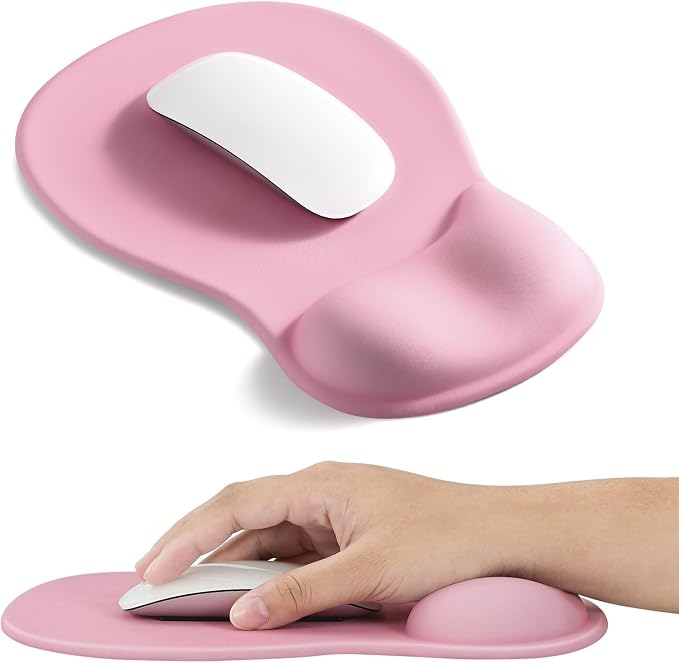EooCoo Mouse Pad with Gel Wrist Rest, Ergonomic Mousepad Wrist Alignment | Middle Concave Design for Natural Wrist Alignment, Non-Slip Base Mousepad, Carpal Tunnel Relief, Office Desk Accessories