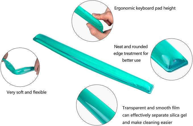 Gel Keyboard & Mouse Wrist Rest Set - Keyboard Wrist Rest Pad & Mouse Support for Office Gaming Pad Computer Laptop Ergonomic Comfortable Pain Relief-Green Pad Set
