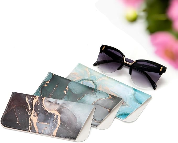 TRIUMPH VISION Reading Glasses Pouch Eyeglass Sleeve Soft Case Slim 3 Pack | Alternative to Bulky Case Lightweight，Neoprene Lined Padded Protect Optical lens Slip in, Cute Pattern Portable for Daily Use