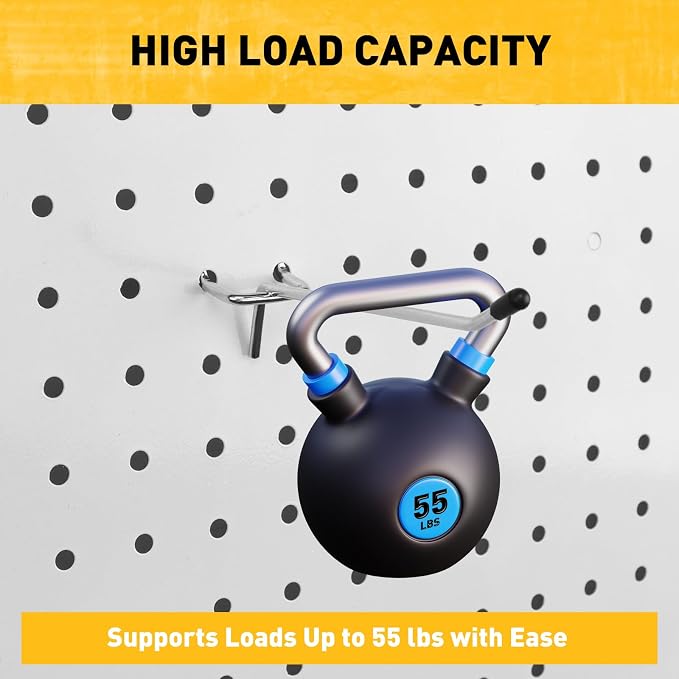 ELEAD 105-Piece 4 Inch Pegboard Hooks, Heavy Duty Peg Board Organizer Accessories, Peg Board Tool Hangers Fit for 1/4" and 1/8" Pegboard Hanging Tools Garage, Workshop, and Craft Storage