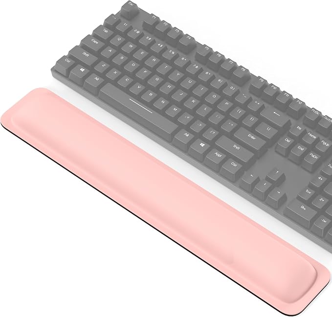 TECKNET Wrist Rest for Computer Keyboard Ergonomic, 1 in Thick, 17x3.3 in | Thicken Memory Foam, Typing Pain Relief, Wrist Support Pad for Keyboard, Comfort for Home/Office/Work, Anti-Slip Rubber Base