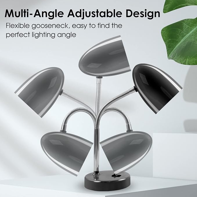 E ENERGETIC LIGHTING LED Desk Lamp, 3.5W 240LM 4000K Cool White Study Lamps for Bedroom and Office, Eye Protection, ETL Listed, Black Table lamp
