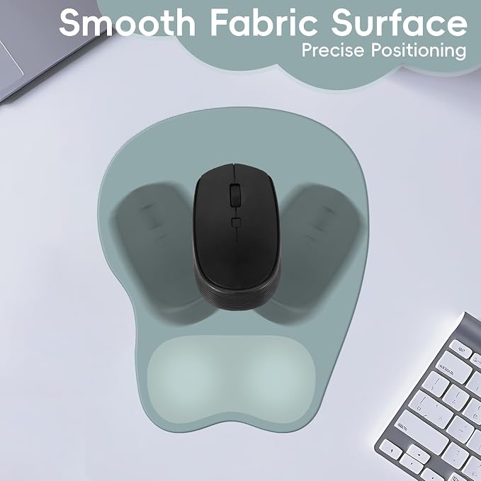 Ergonomic Mouse Pad,Non Slip Mousepad Wrist Rest Support for Office, Computer, Laptop & Mac(A-Grey Blue)