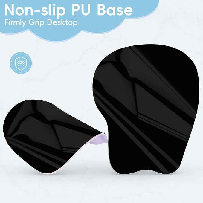 Mouse Pad with Wrist Rest Ergonomic Mouse Pad with Comfortable M-Shape Pain Relief Wrist Support Non-Slip PU Base Mousepad for Laptop, Office & Home (Blue Violet)