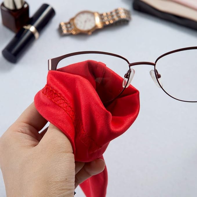TRIUMPH VISION Glasses Case Soft Eyeglass Case Sunglass Pouch Cloth 3 Pack | Thick Microfiber Pouch Drawstring Pouch Eye Glass Bag Sunglasses Sleeve Storage, Lens Protection Cover,Cleaning Lens Screen