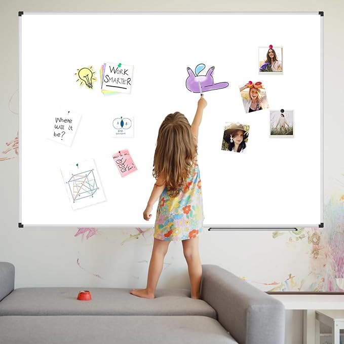 XBoard Magnetic Whiteboard 36 x 24 Inch, Hanging Dry Erase Board with Aluminium Frame & Marker Tray 3' x 2' | Wall Mounted Magnetic White Board for Home School Office