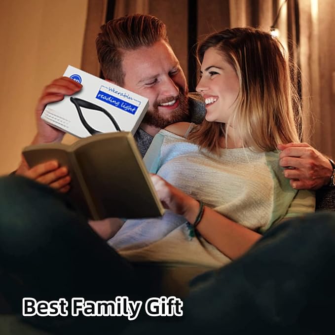 LED Neck Reading Light, Book Light for Reading in Bed, Adjustable Brightness Desk Lamp, 3 Color Modes, Flexible Arms for Repairing, Night Running, Walking, Knitting, Camping