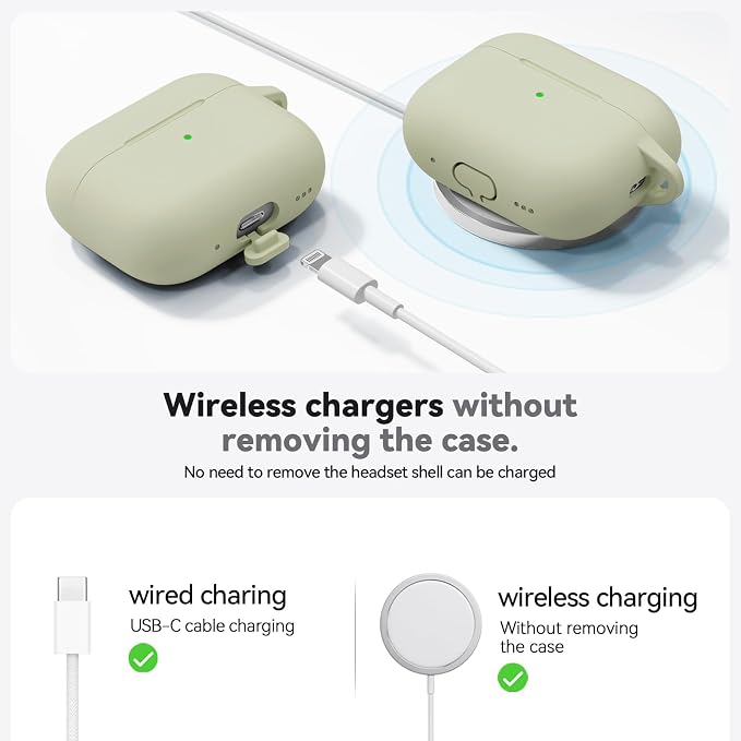Ljusmicker for AirPods Pro 3 Case 2025 with Cleaner Kit,Khaki | Soft Silicone Protective Cover for Apple AirPod Pro 3rd Generation Case with Keychain for Women Men,Shockproof
