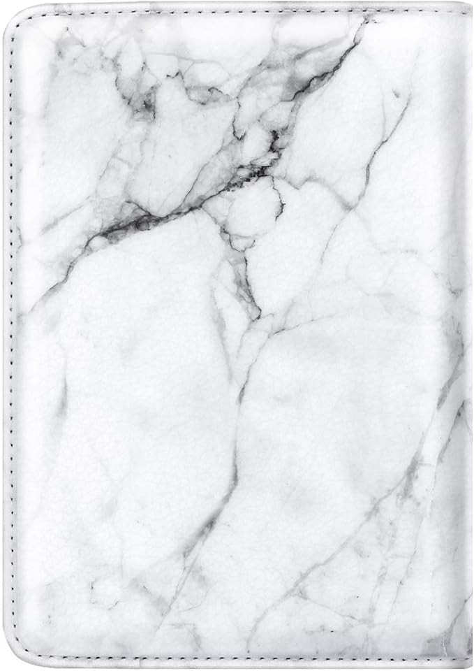 Coco Rossi Passport Holder for Travel Women Slim RFID Passport Cover Wallet | Travel Essentials, Passport Book Holders, Passport Wallet Cover Case, PU Leather, Cute, Thin, Spliced Design, White Marble