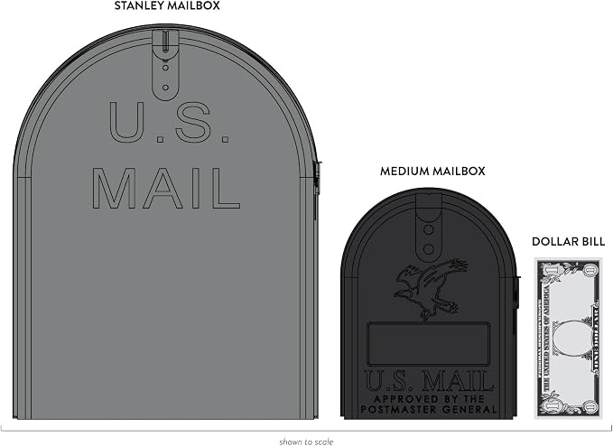 Gibraltar ST2000AM Stanley Post-Mount Mailbox, XL, Gray Steel - Quantity 1 | Galvanized steel build for outside with rust-resistant powder-coat finish and adjustable latch closure. USPS approved.