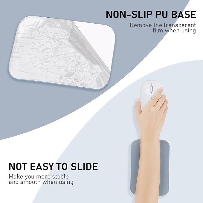 Leolee Elbow Rest Pads for Desk, Gel Ergonomic Wrist Rest Arm Rest Pads | Upgraded, Memory Foam, Non-Slip Base, Cushion Support Relieve Elbow and Wrist Pain for Computer, Office, 2 Packs, Blue