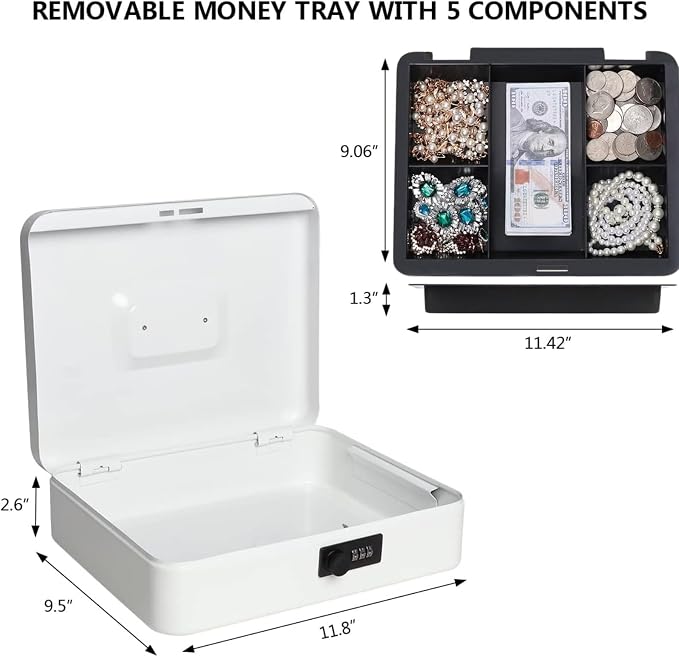 Fireproof Document Bag with Lock Box - Secure Cash, Contracts & Passports Combo