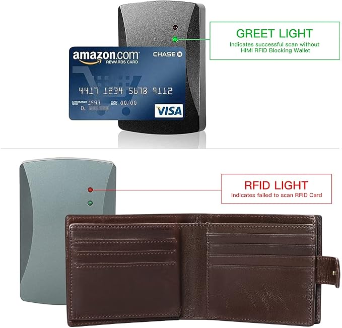 GOIACII Mens Wallet Large Capacity Genuine Leather RFID Blocking Bifold Wallets for Men with ID Window and 15 Card Slots