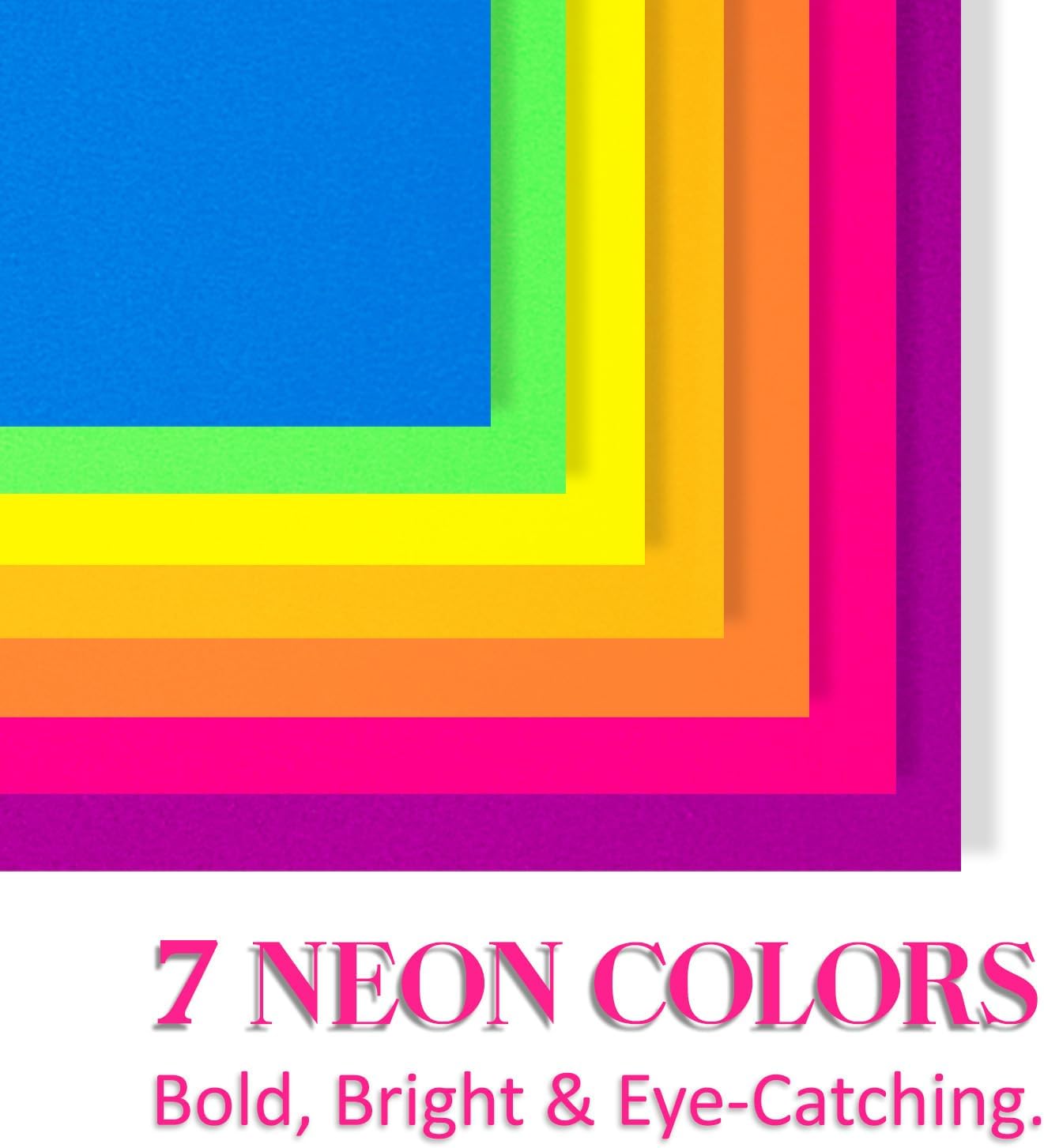 Index Cards 301-Count 3x5 Inch,178GSM Heavyweight Set of 7 Fluorescent Colors Paper Multicolor Study Cards
