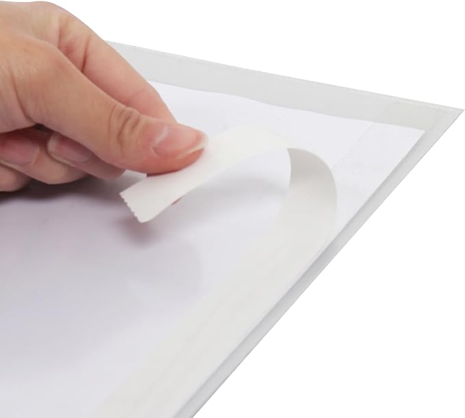 Tarifold Self-Adhesive Sign Holders, Letter Size, 5 Pack | 5 clear non-glare PVC holders, repositionable adhesive, magnetic corner closure, portrait or landscape, letter-size documents
