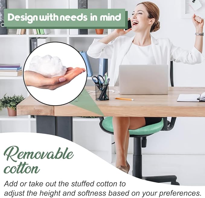 Stuffed Donut Pillow Seat Cushion | for Tailbone and Coccyx Pain, Hemorrhoids, Bed Sores, Pregnancy, Prostate, Surgery Recovery, Sitting Pressure Relief, for Home, Office and Car (Moss Green)