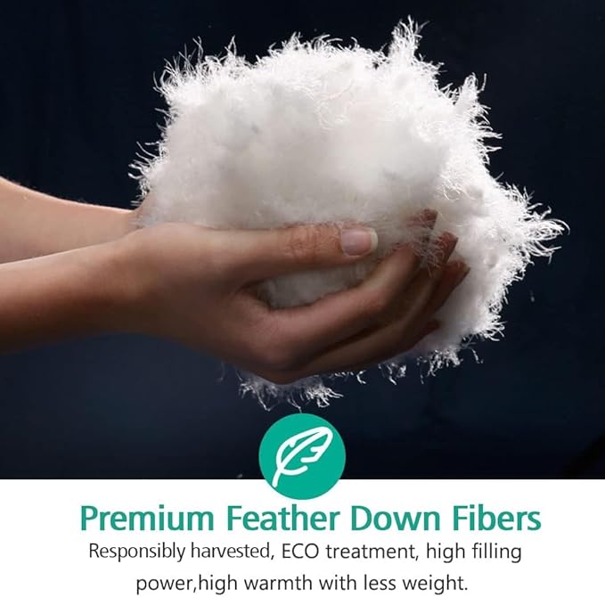 APSMILE Lightweight Down Feather Fibers Comforter Oversized Queen/Full Size, Light Warmth Duvet Insert for Hot Sleepers/Warm Weather -High Fill-Power Hotel Collection Comforter(98x98,White)