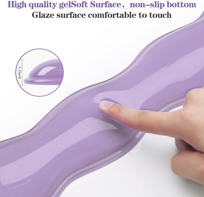 Gel Wrist Rest for Keyboard and Mouse, Wrist Rest for Keyboard, Mouse Wrist Support, Pain Relief, Cool Touch, Non-Skid, Mouse Wrist pad