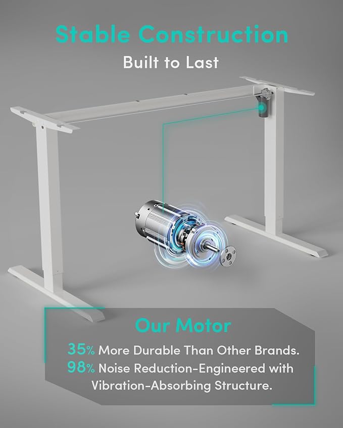 CubiCubi Electric Standing Desk, 48 x 24 Inches Height Adjustable Sit Stand Desk, Ergonomic Home Office Computer Workstation, Maple