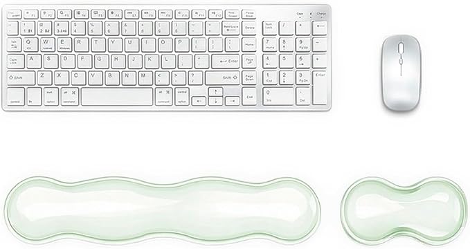 Update Gel Wrist Rest Pad for Keyboard & Mouse Set, Silicone Viscoelastic Wrist Support No Slip Pad for Pain Relief, Effortless Typing, Gaming, Computer, Laptop, Office