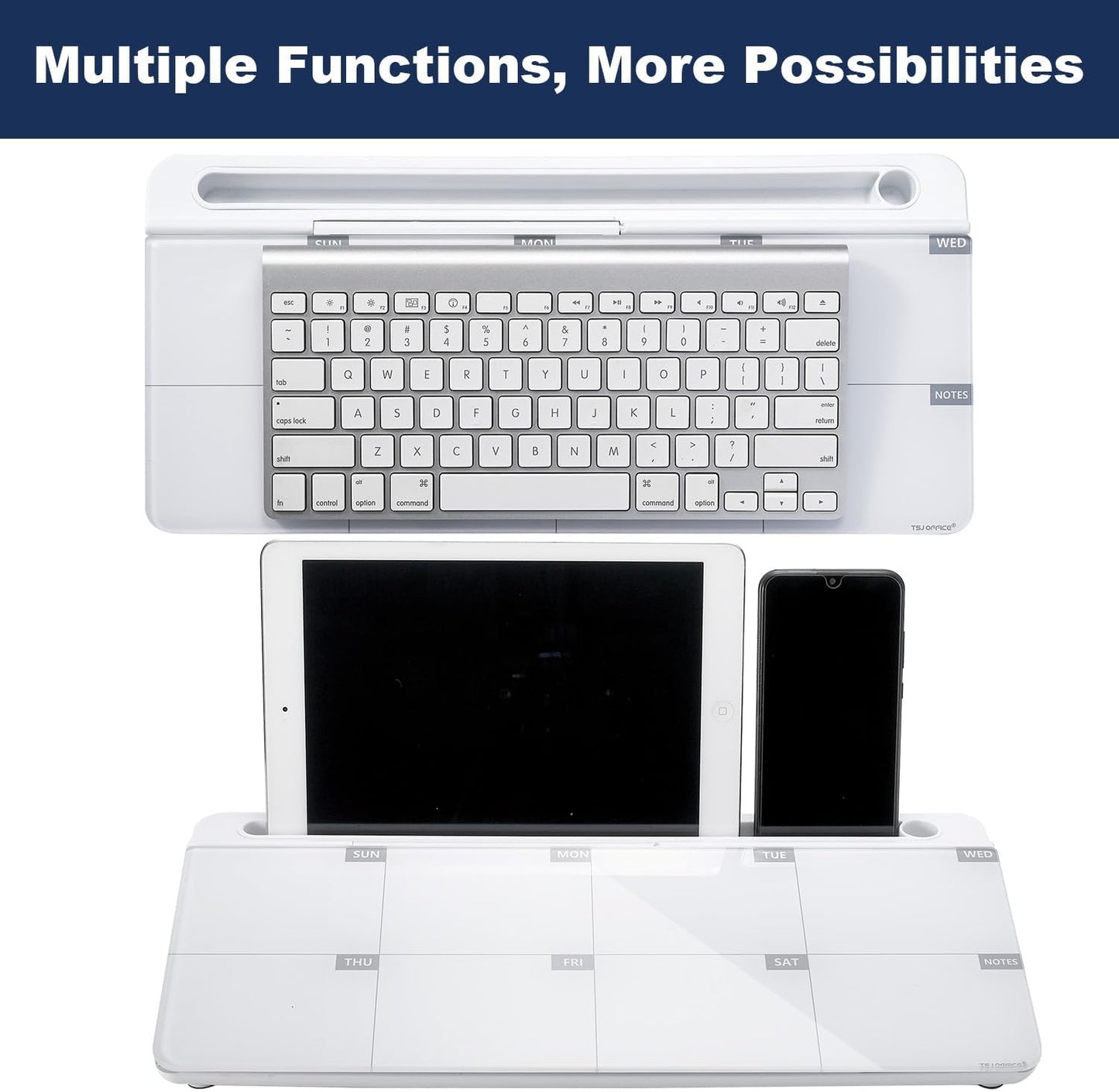 TSJ OFFICE Desktop Whiteboard Dry-Erase-Board - Computer Keyboard Stand White Board Surface Pad with Drawer, Desk Organizers with Accessories for Office, Home, School Supplies