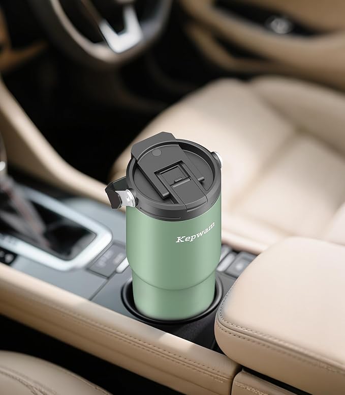 Kepwam Self-Heating Travel Mug 20oz, Temperature-Controlled Coffee Warmer Mug, Smart Travel Coffee Mug Keep Coffee Drinks Hot, Heated Mug Great for Driver Outdoor Fits Car Cup Holders