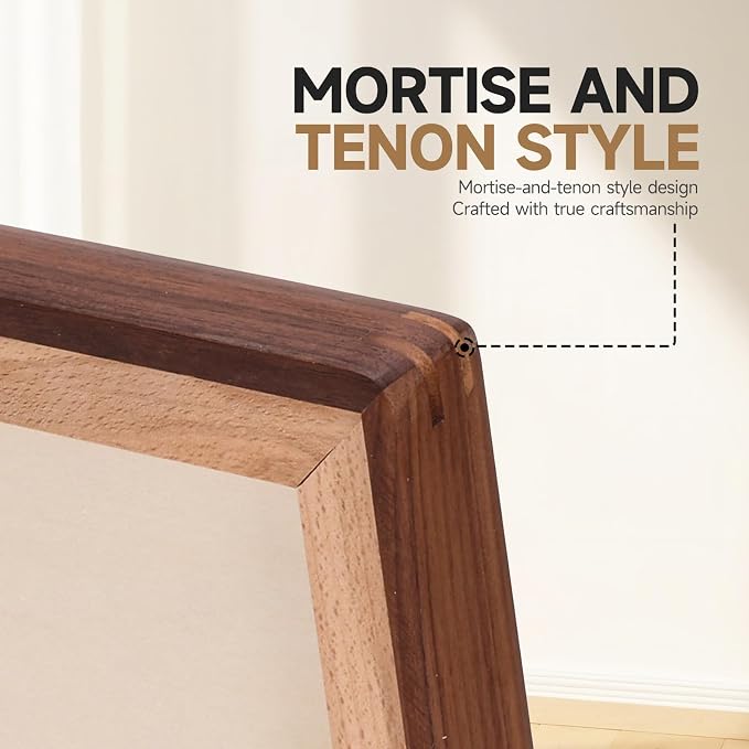 Solid Walnut Picture Frame for Instax Wide & Square Photos, Small Solid Wood Photo Frame with Joinery Corners, Tabletop Display (Walnut, For 4.2x3.5/4.3x3.4 Photo)
