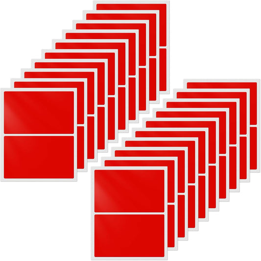 Red Color Coding Labels 3 × 2 Inches Self-Adhesive Rectangle Stickers Waterproof Name Tags for Office School Home 40 PCS