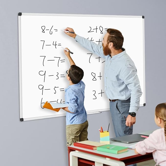XBoard Porcelain Magnetic Dry Erase Board 36 x 24 Inches | Porcelain Whiteboard with Aluminium Frame 3' x 2' , Enamel White Board for Home School Office