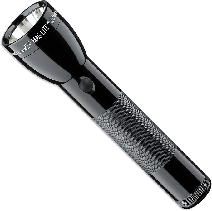 MagLite Battery-Powered LED Flashlight – ML300L 2-Cell D Flashlight with Adjustable Focus, Precise Beam, Long Battery Life, Water-Resistant for Emergency, Outdoor, and Camping