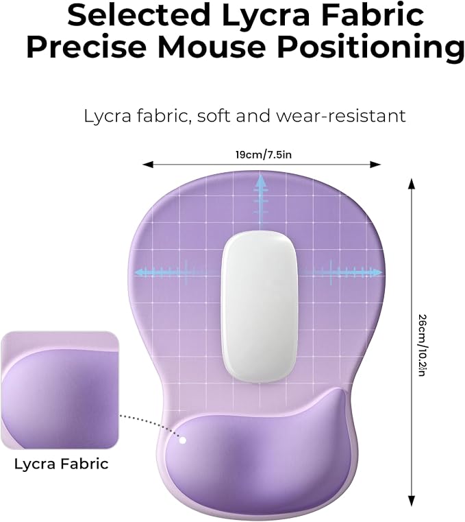 EooCoo Mouse Pad with Gel Wrist Rest, Ergonomic Mousepad Wrist Alignment | Middle Concave Design for Natural Wrist Alignment, Non-Slip Base Mousepad, Carpal Tunnel Relief, Office Desk Accessories