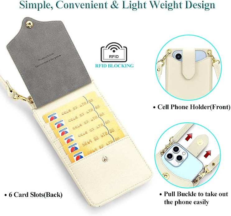 Peacocktion Small Crossbody Cell Phone Purse for Women, Lightweight Mini Small Crossbody Bags for Women with Card Slots