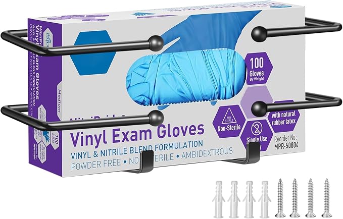 Kevenal Glove Dispenser, Lab Supply Dispensers Industrial Heavy-Duty 5mm Thick Wall-Mounted Box for Nitrile/Latex/Vinyl Gloves - Commercial Grade for Auto Shops, Food Service, Home Organizer