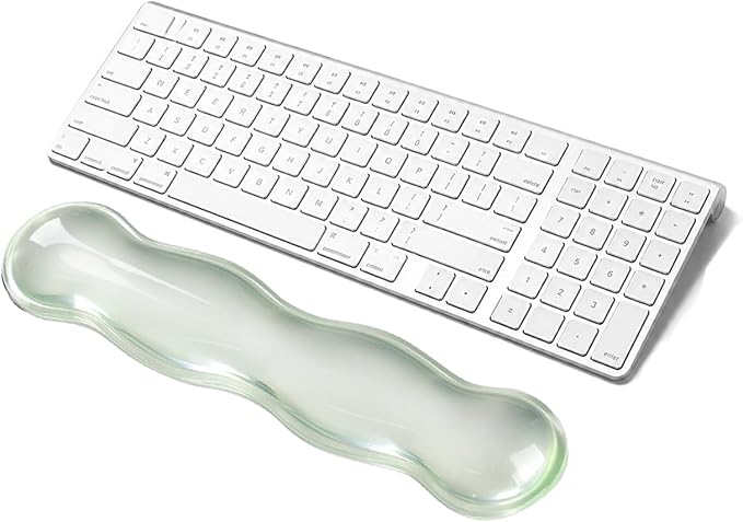 Clear Gel Wrist Rest for Keyboard, Ergonomic Keyboard Wrist Rest for Typing Pain Relief, Keyboard Arm Rest for Office, Gaming, Computer, Laptop - Transparent Green
