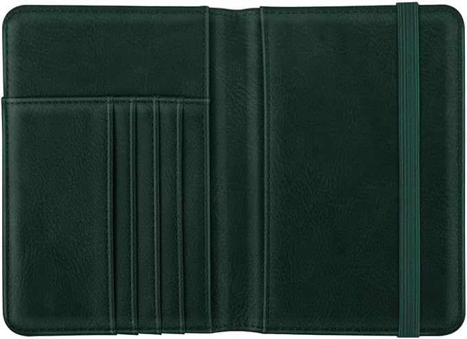Coco Rossi Passport Holder Cover, RFID Travel Wallet Women Card Holder | Travel Essentials, Passport Book Holders, Passport Cover Case, PU Leather, Cute, Thin, Spliced Design, Green Flower