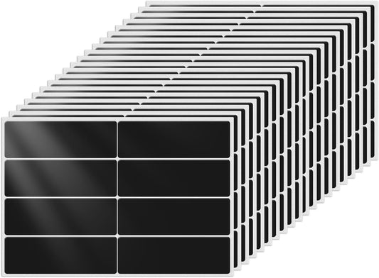 Colored Stickers 3×1 Inch Vinyl File Folder Sticker Black Rectangle Removable Waterproof Color Coding Moving Label for Boxes Office Inventory Labeling 160 PCS