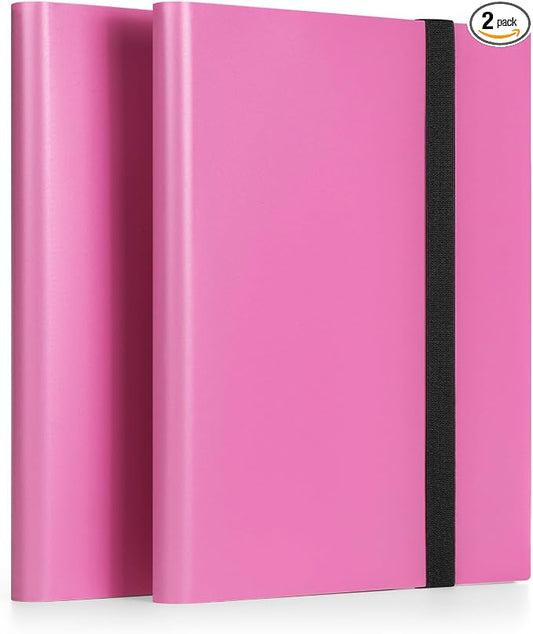 Card Binder Pink, 2 Pack 9 Pockets with 40 Sheets 720 Side Loading Card Collection Binder for Baseball Football Basketball Kpop Photocard Sports Cards