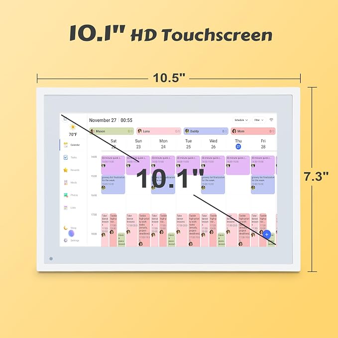COMIX 10.1" Smart Digital Calendar for Desk, WiFi Cloud Sync Family Shared Planner with Touchscreen, Electronic Tabletop Schedule Display for Home Office, Kitchen & Nightstand